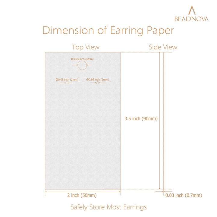 Earring Holder Cards 100 Pcs White Earring Card Holder for DIY Earring Ear Studs Card Jewelry Card (2 x 3.5 Inches, White)