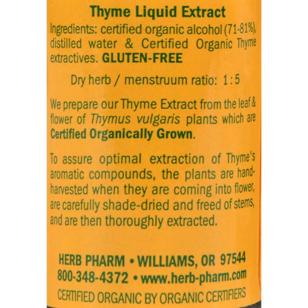 Herb Pharm Certified Organic Thyme Liquid Extract for R