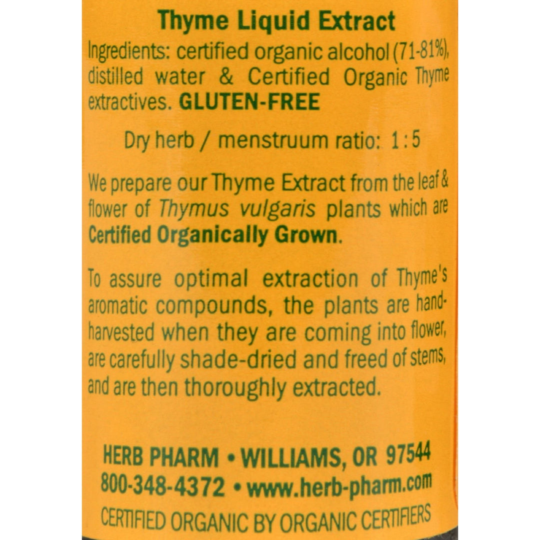 Herb Pharm Certified Organic Thyme Liquid Extract for R