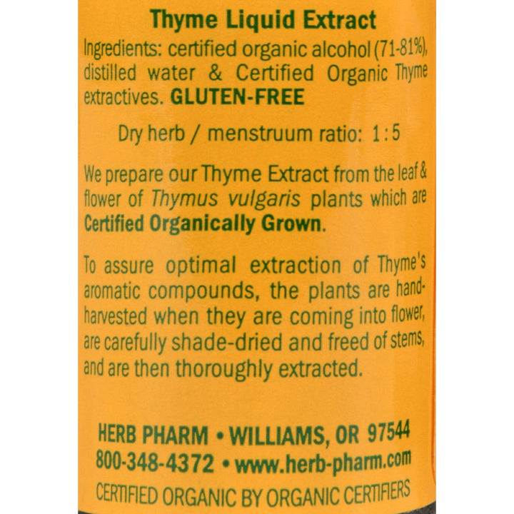Herb Pharm Certified Organic Thyme Liquid Extract for R