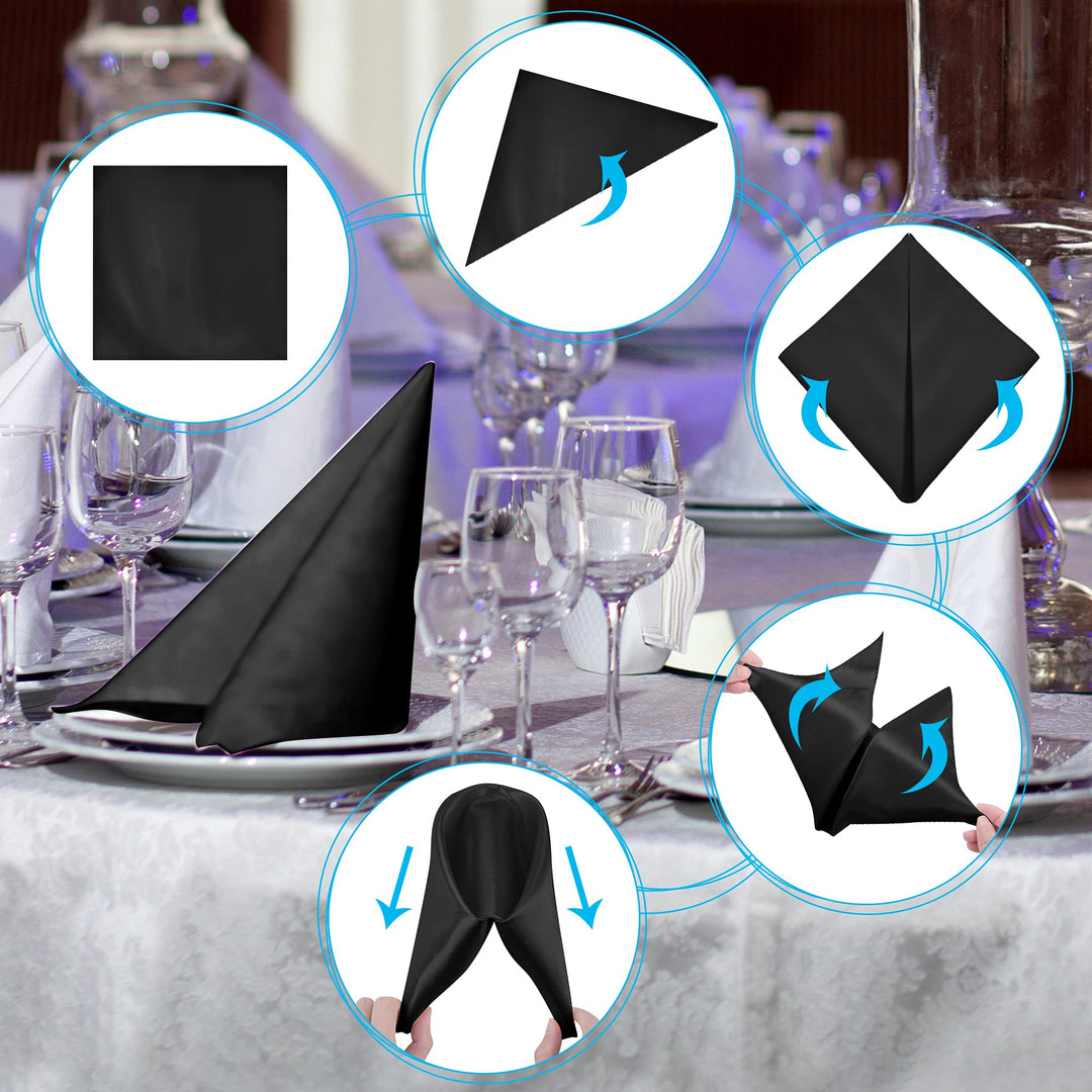 20 Pack Satin Napkins Square Satin Dinner Napkins Soft Silk Napkin Table Napkins for Weddings Dinner Restaurant Party Decoration, 17 x 17 inch (Grey)