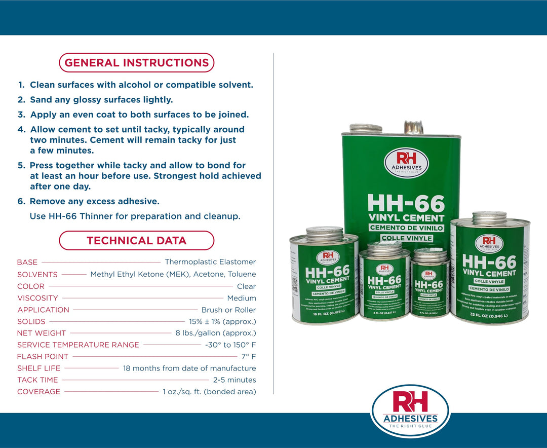 HH-66 Vinyl Cement, 8 oz. can -