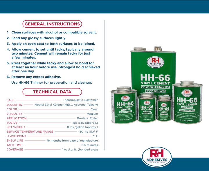 HH-66 Vinyl Cement, 8 oz. can -