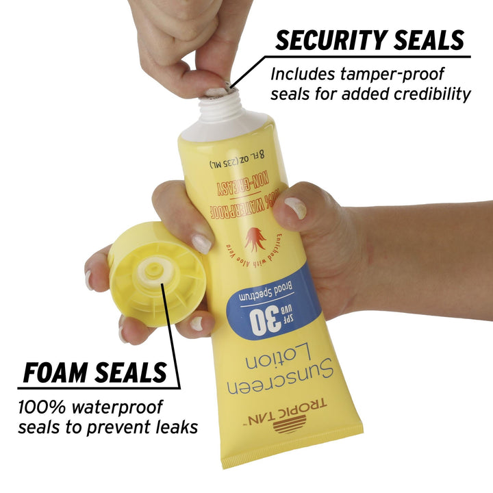 Sunscreen Flask 2 Pack (16 oz Total) - Hidden Alcohol Travel Flasks - 2 Secret Liquor Containers for Beaches, Cruises, and Sports Events