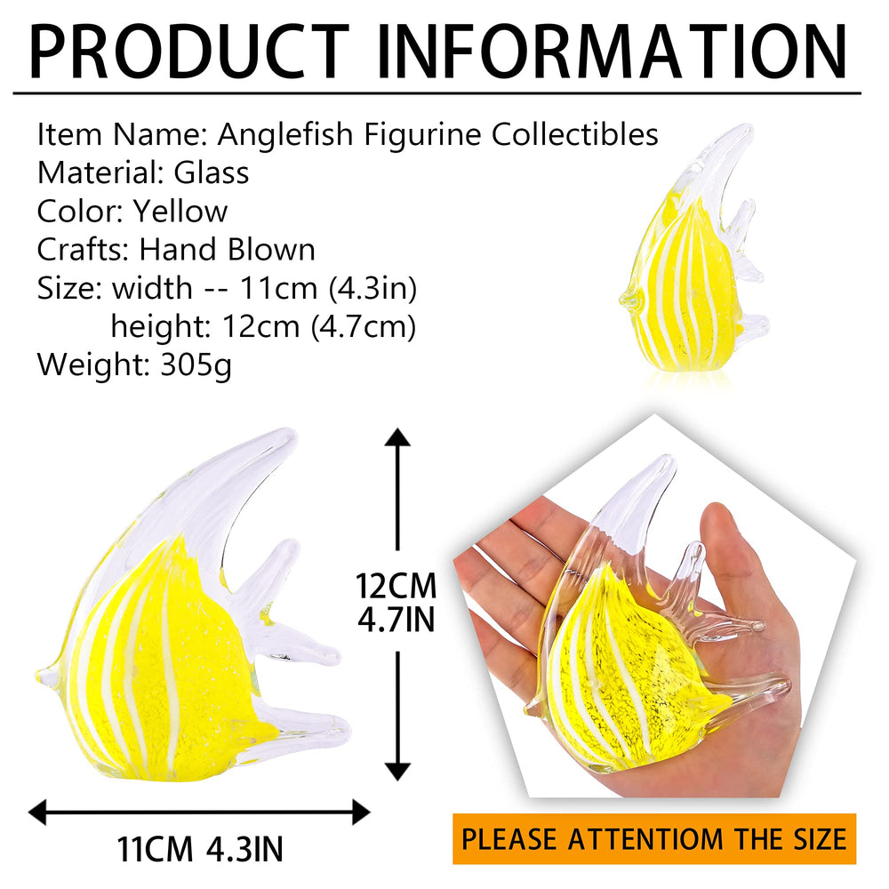 QFkris Hand Blown Glass Tropical Fish Figurines Collect