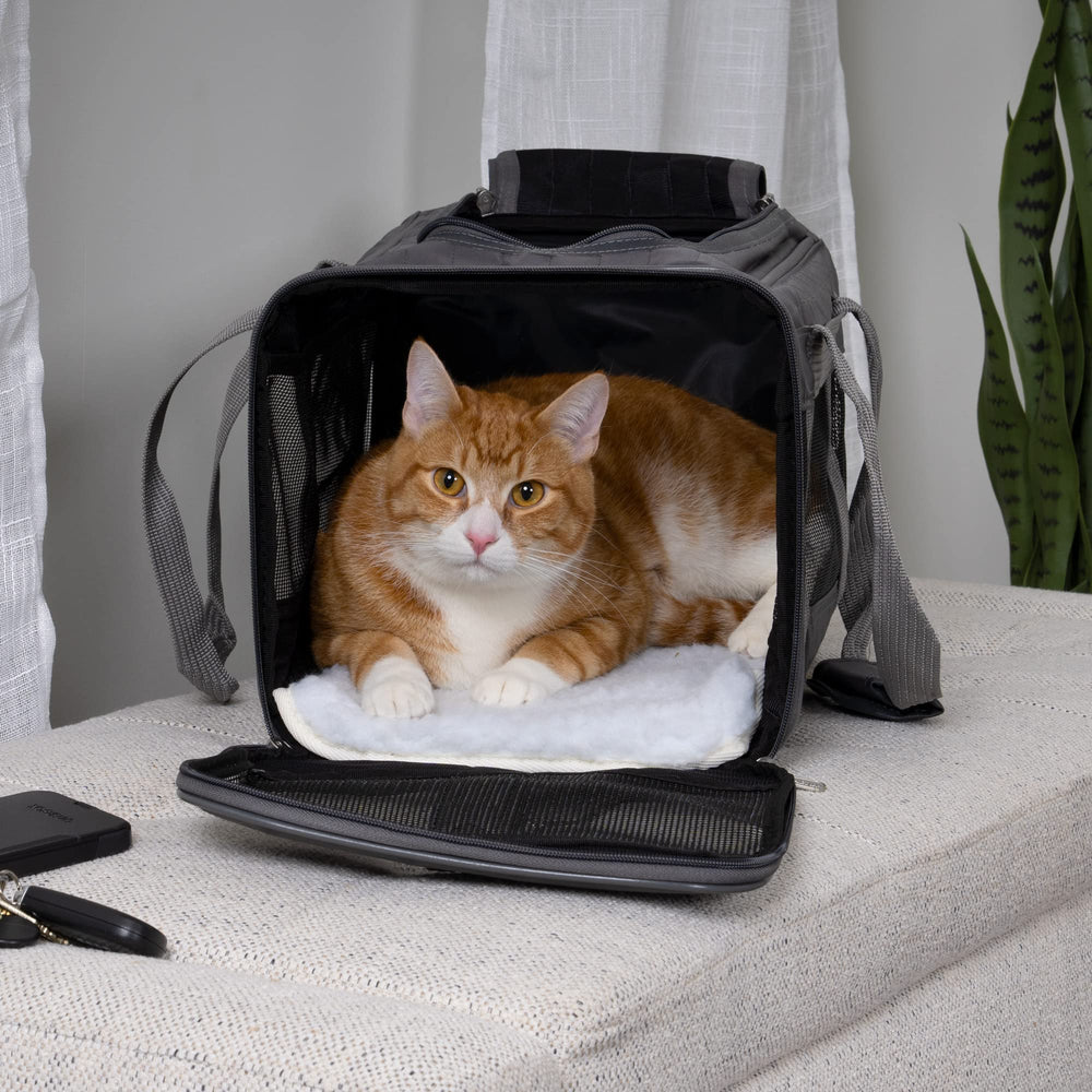 Original Deluxe Travel Pet Carrier, Airline Approved & Guaranteed On Board - Charcoal Gray, Medium