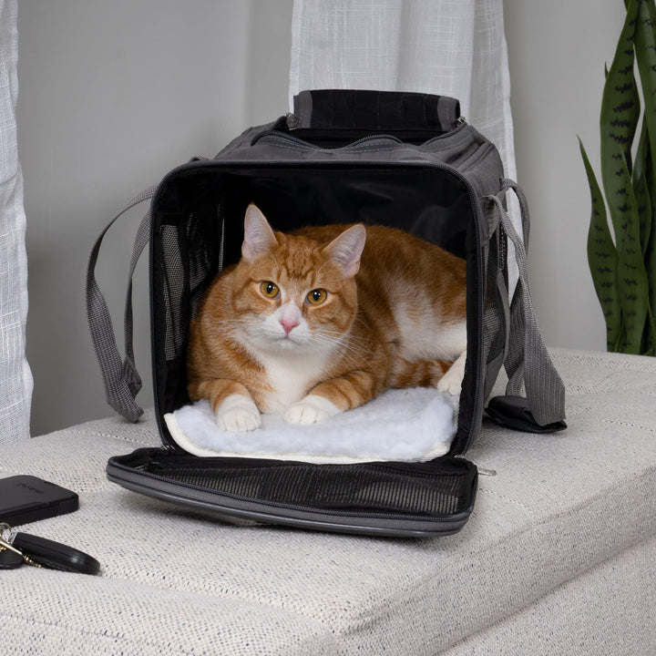 Original Deluxe Travel Pet Carrier, Airline Approved &amp; Guaranteed On Board - Charcoal Gray, Medium