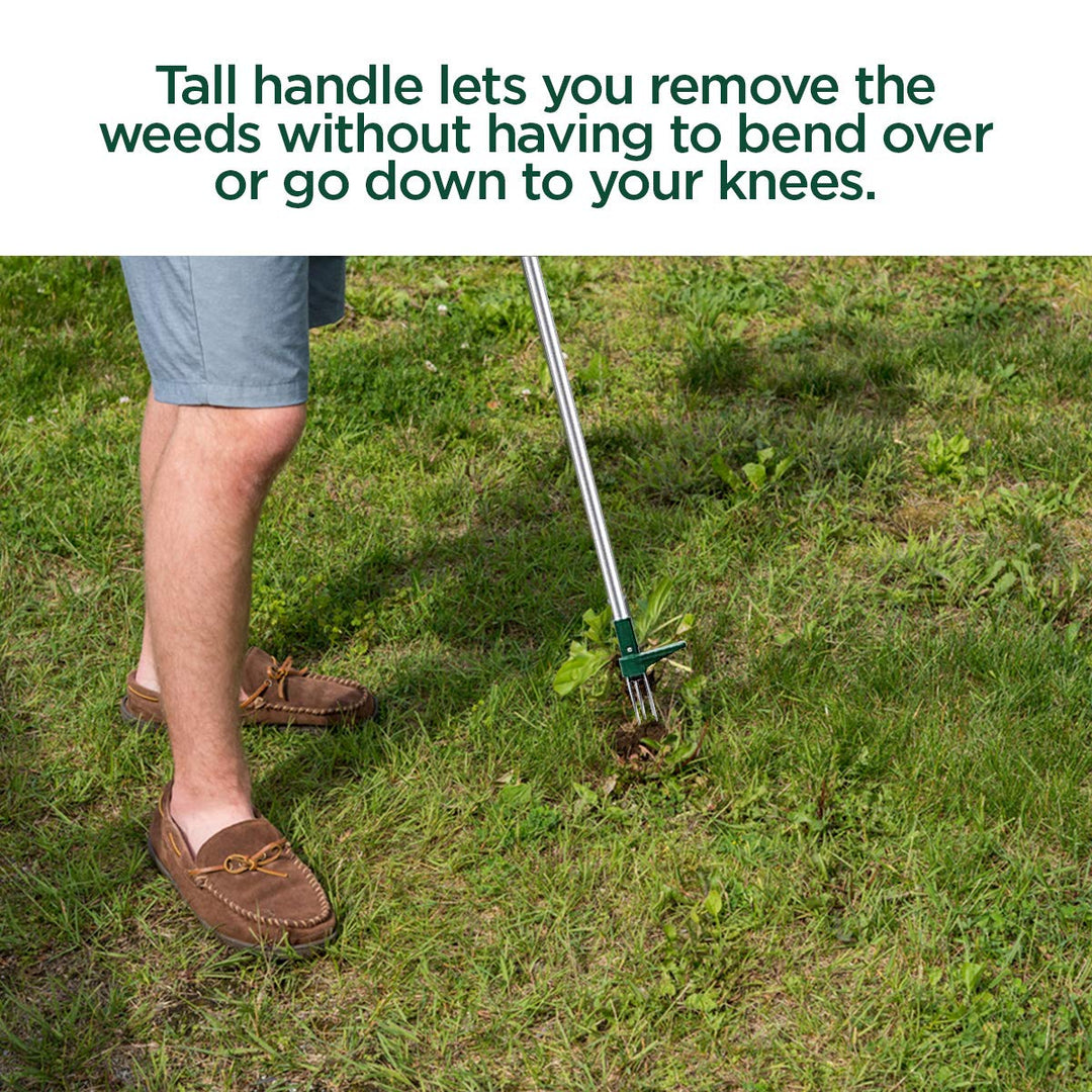 Stand Up Weeder with Long Handle, Weed Puller Standing, Plant Root Removal Tool with 3 Claws, Manual Weeder Hand Tool for Garden, Gardening Tool with High Strength Claws Picker, Grabber