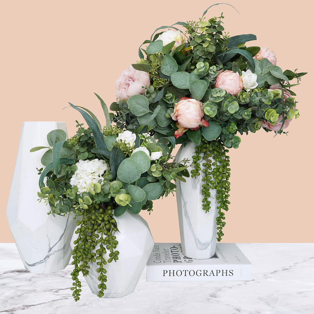 10 Pcs Mixed Eucalyptus Leaves Stems Bulk Artificial Silver Dollar Picks Faux Branches for Vase Bouquets Floral Arrangement Wreath Farmhouse Rustic Greenery Decor