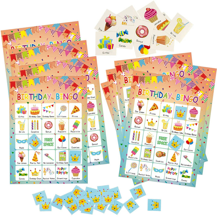 Birthday Bingo Game 24 Players for Kids Birthday Party Games for Kids Supplies