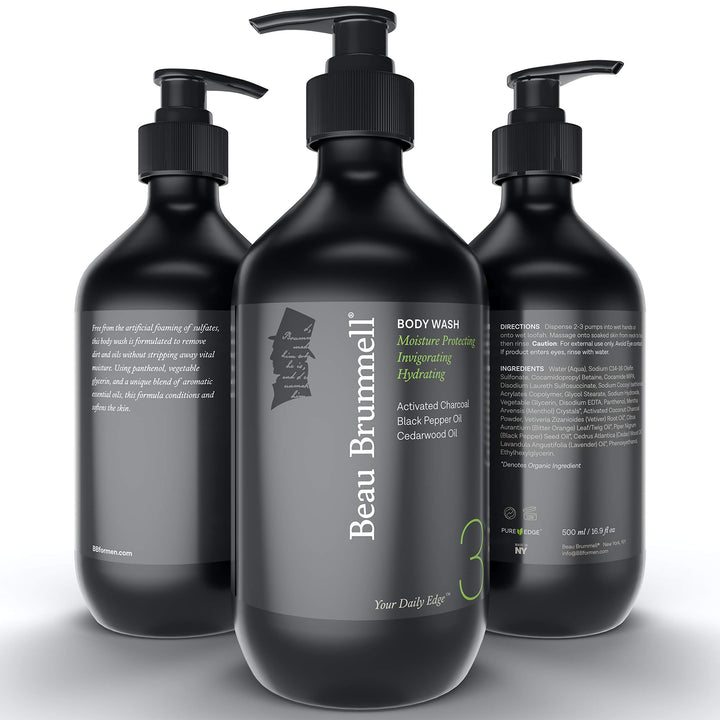 Daily Hydrating Body Wash for Men | A Luxury Daily Body Wash Formulated to Remove Dirt and Oils Without Stripping Away Vital Moisture | Large 16.9 OZ Bottle | Made in USA