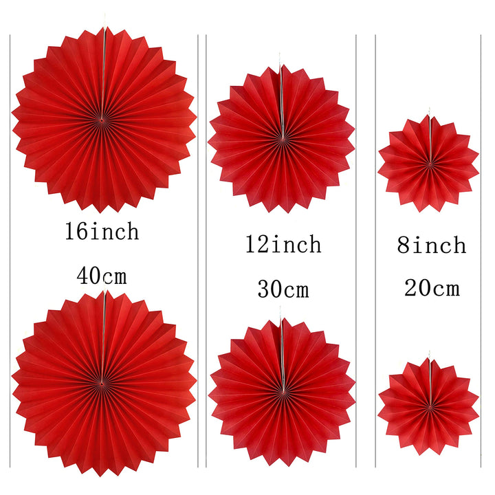 Circus Party Hanging Paper Fans Decorations - Welcome Carnival Under The Top Barbecue Picnic Birthday Party New Years Wedding Party Photo Booth Backdrops Decorations, 12pc