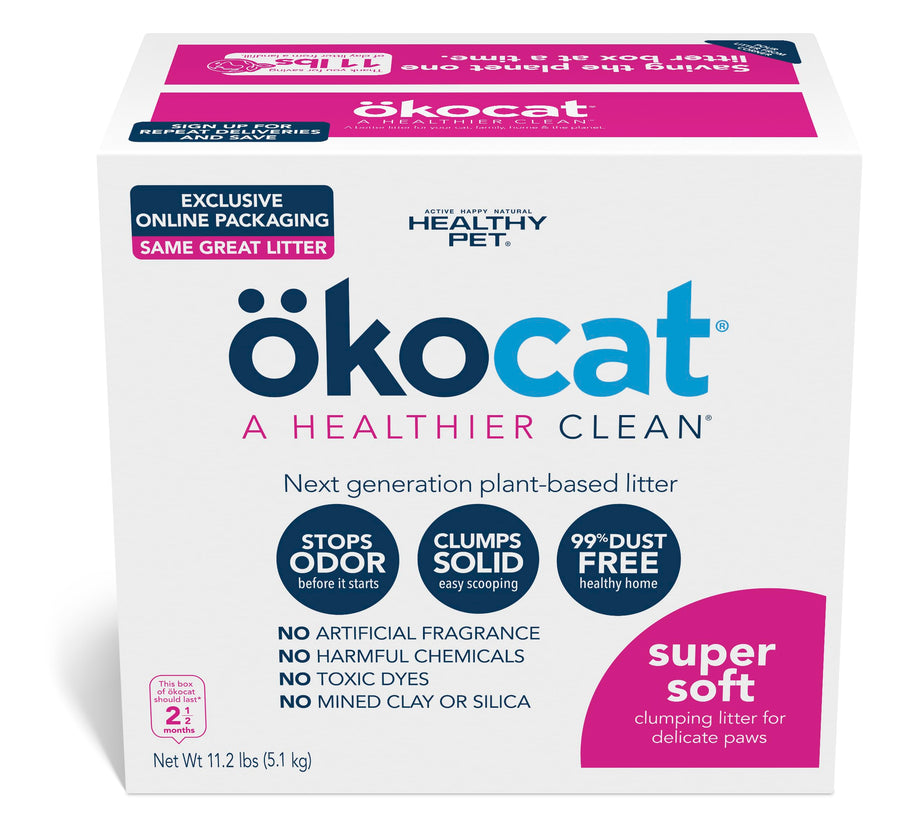 ökocat Super Soft Wood Clumping Cat Litter, Unscented,11.2 pounds - Natural Ingredients, Stops Odor, Clumps Solid, 99% Dust Free, Great for All Cats, Sensitive Paws, Kittens