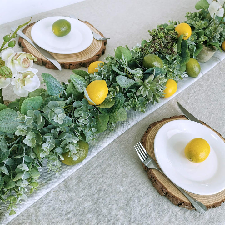 28 Pcs Fake Lemon Artificial Fruits Vivid Green and Yellow Lemon Mixed Set Lifelike Simulation Fruit for Home House Kitchen Party Decoration