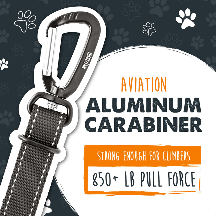 Dog Seat Belt for Car - Safe Distraction Free Driving, Heavy-Duty Design with Aviation Grade Aluminum Carabiner, Adjustable Dog Seatbelt Harness for Small, Medium and Large Pets