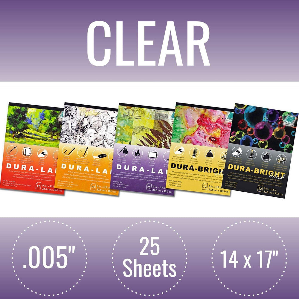 Clear 0.005 Dura-Lar Film, 14-Inch by 17-Inch, 25 Sheets