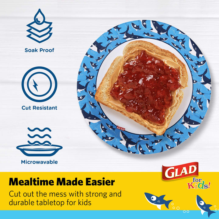 Glad for Kids 8 1/2-Inch Paper Plates | Small Round Pap