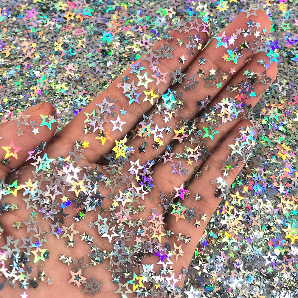 10 Grams Holographic STARS Cosmetic Glitter Festival Rave Beauty Makeup Face Body Nail