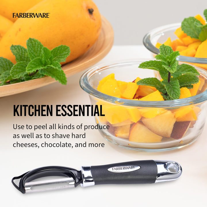 Euro Peeler, a Kitchen Essential for Quick and Easy Peeling of Produce, Chocolate, Cheeses and More. Features Hang-Hole for Easy Storage, Dishwasher Safe, Black