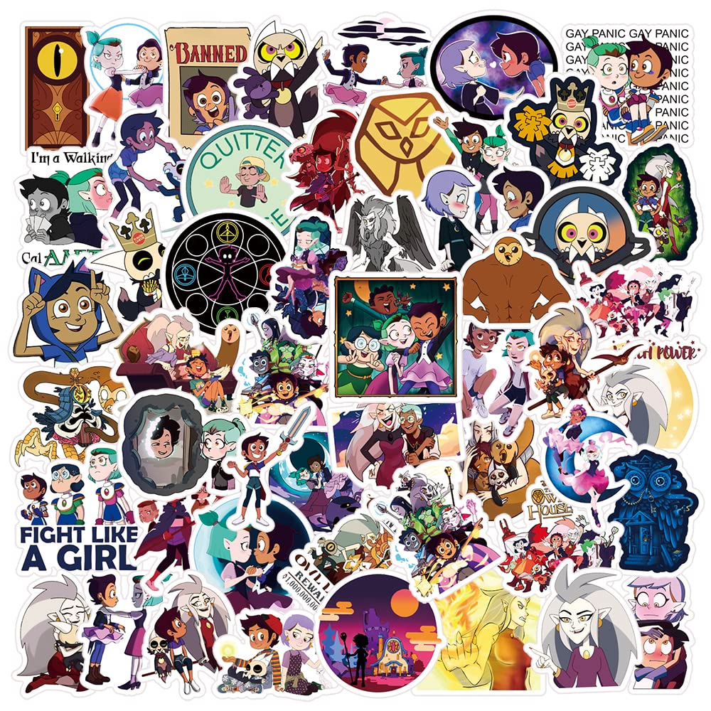 The owl House 50 PCS Stickers Pack Aesthetic The Vinyl Movie Colorful Waterproof for Water Bottle Laptop Bumper Car Bike Luggage Guitar Skateboard…, 2-4inch