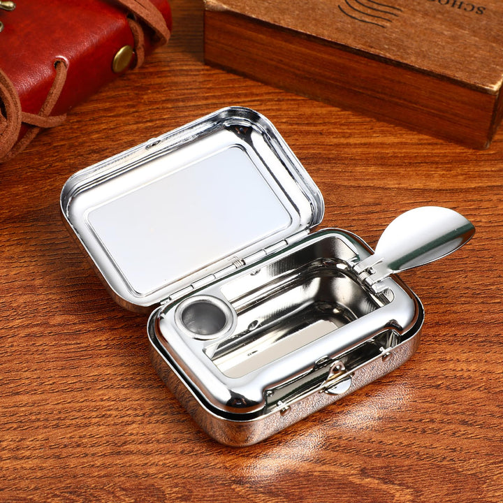 GARNECK Mini Compact Stainless Steel Portable Ashtray, 