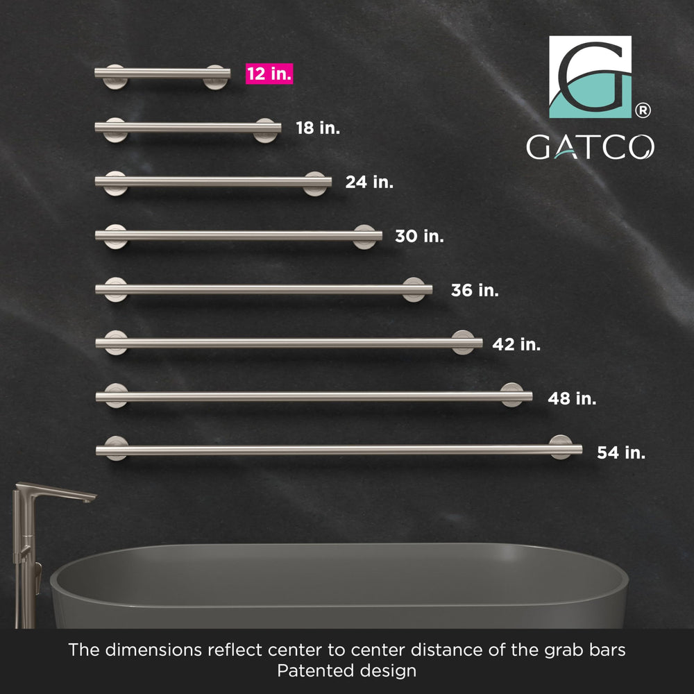 Gatco 851 Latitude II 12-Inch Grab Bar, Grab Handle, Ha