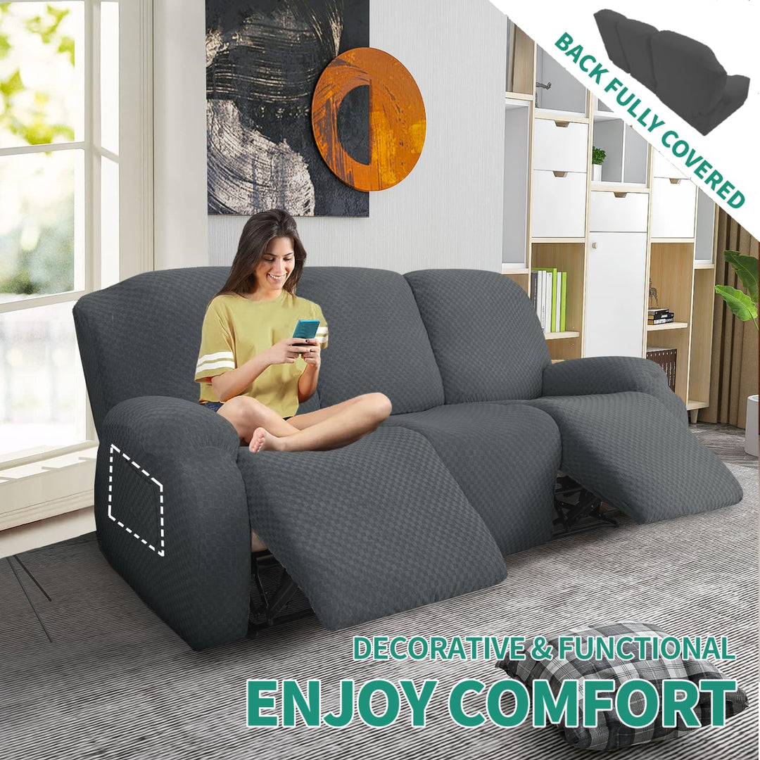 YEMYHOM 8 Pieces Stretch Recliner Sofa Cover Latest Jac