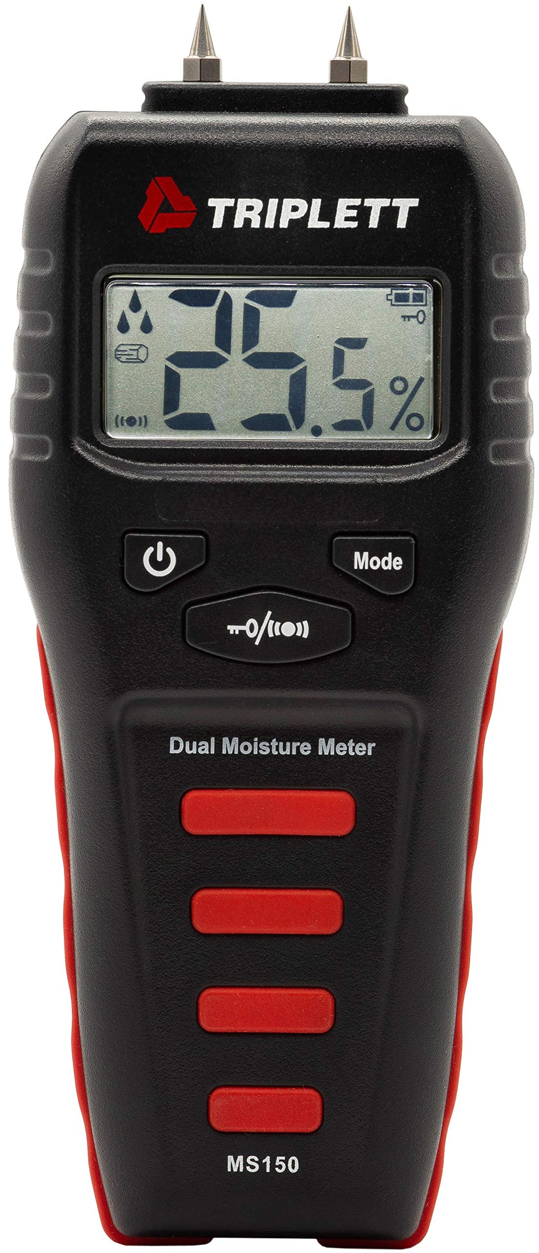 Pin/Pinless Non-Invasive Moisture Meter for Wood and Building Materials with Audible Indicator (MS150)