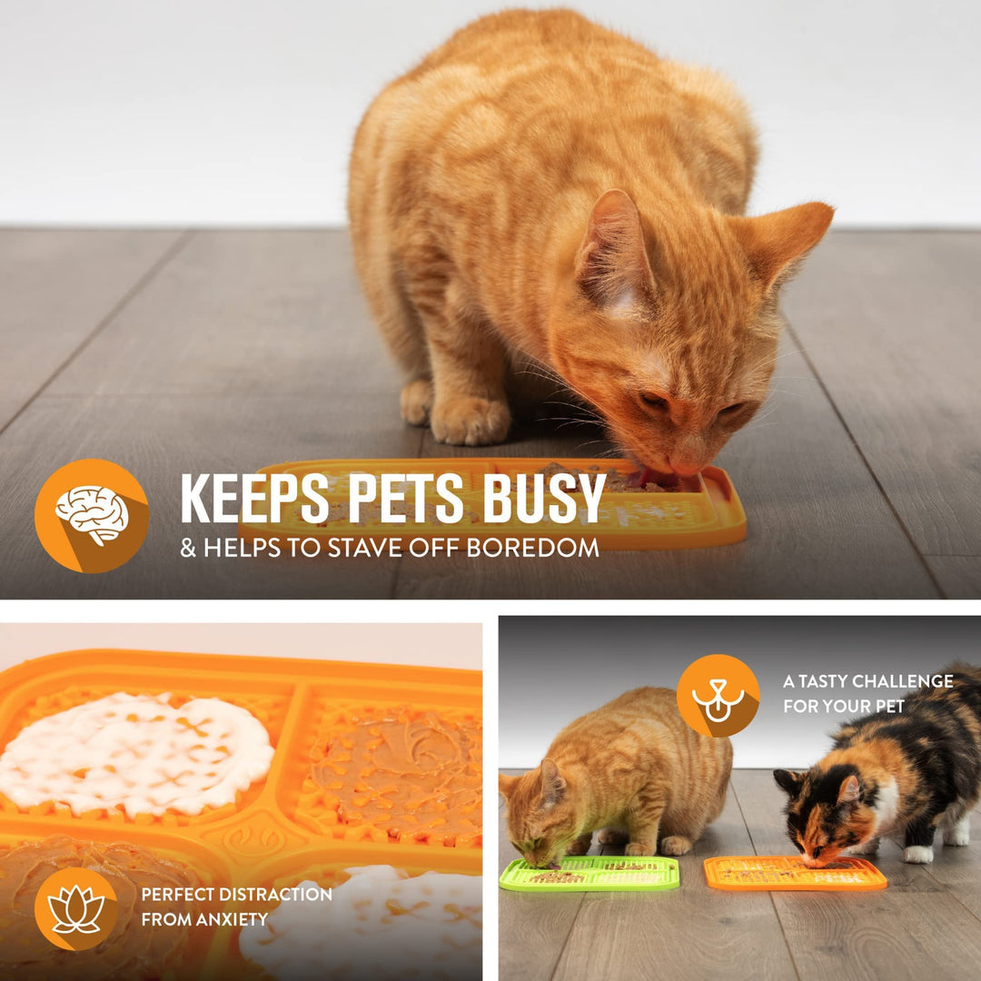 IQ Treat Lick mat for Dogs, Slow Feeder &amp; Cat Lick mats | Great Alternative to Slow Feeder Dog Bowls &amp; Feeders | Perfect Licking mat, Cat Puzzle &amp; Dog Enrichment Toys
