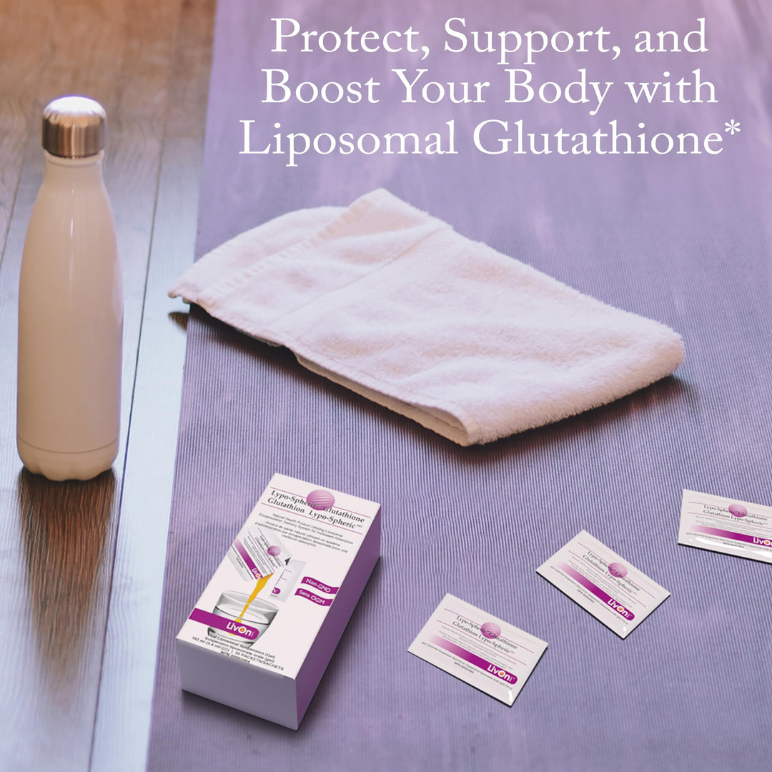 Lypo–Spheric Glutathione - 2 Cartons (60 Packets) – 450 mg Glutathione Per Packet – Liposome Encapsulated for Improved Absorption– Professionally Formulated, 100% Non–GMO
