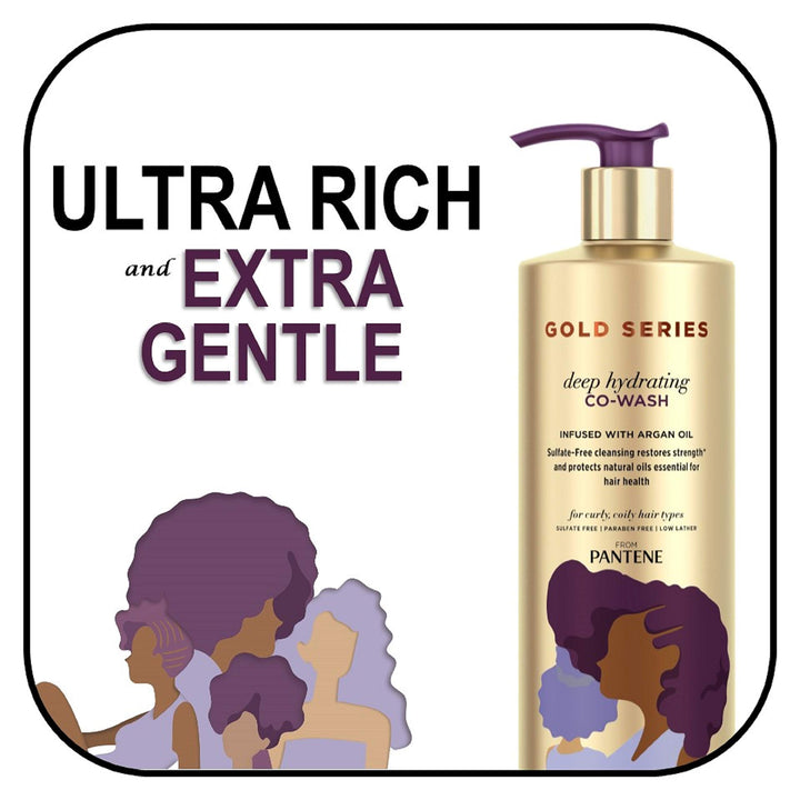Gold Series from Sulfate Free Deep Hydrating with Argan Oil for Curly Coily Hair, Co-Wash, 15.2 Fl Oz (Packaging May Vary)