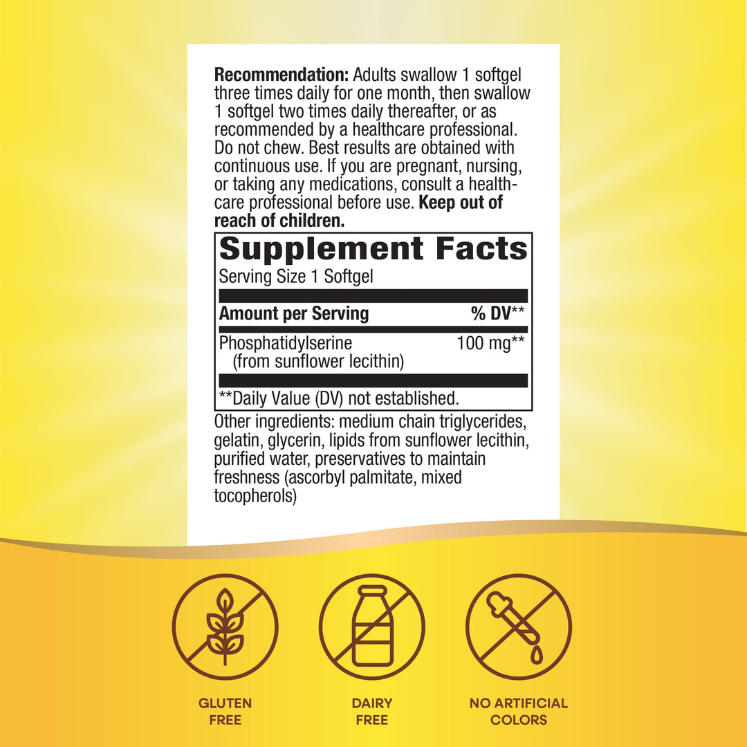 Nature&#39;s Way Phosphatidylserine, Supports Brain Function*, 60 Softgels