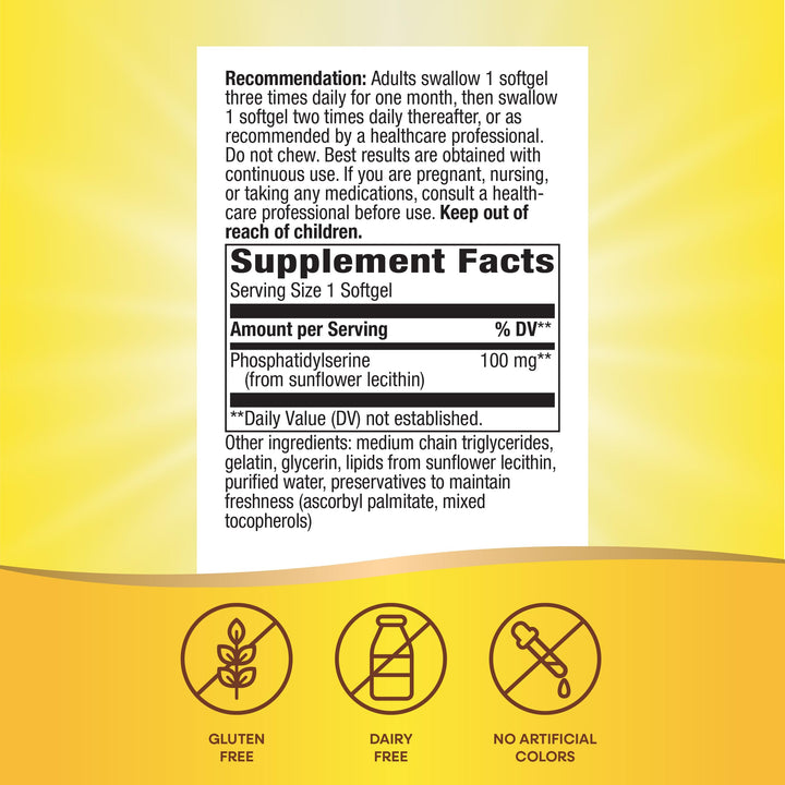 Nature&#39;s Way Phosphatidylserine, Supports Brain Function*, 60 Softgels