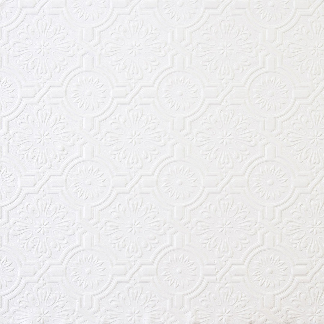 148-32817 Victorian Tin Ceiling Paintable Wallpaper, White