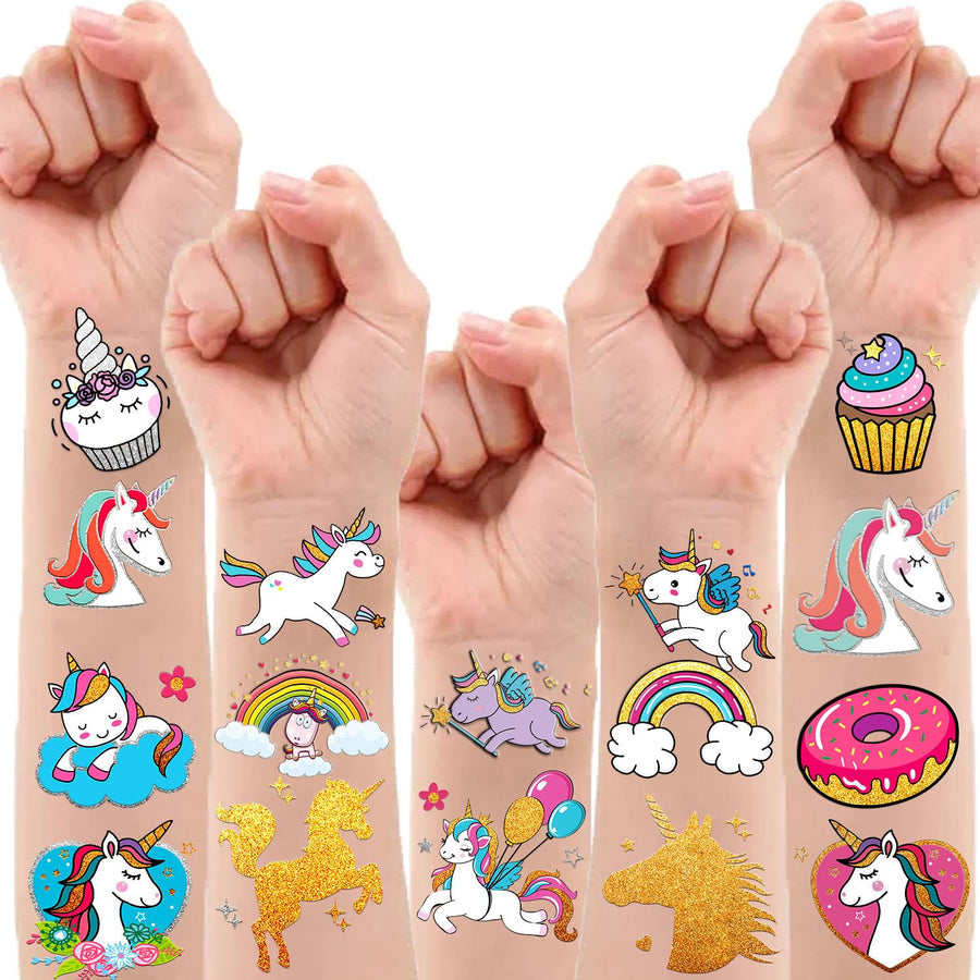 30 Styles Temporary Tattoos for Kids,Unicorn Birthday P