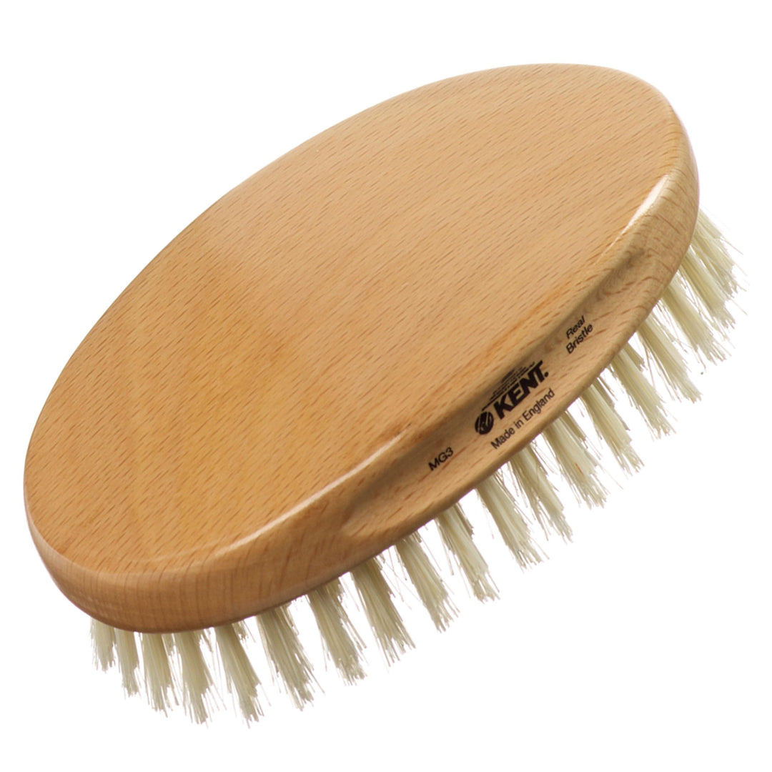 Kent Mg3 Oval Beechwood Black Pure Bristle Luxury Military Brush For Fine &amp; Thinning Hair