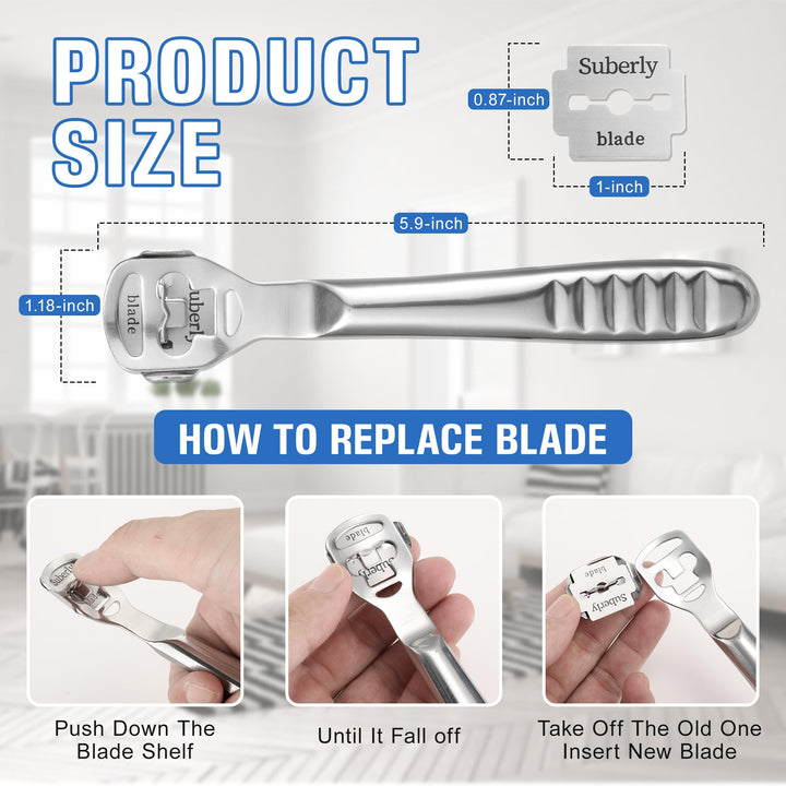 MIUKAA Callus Shaver Kit with 10 Blades, Callus Remover