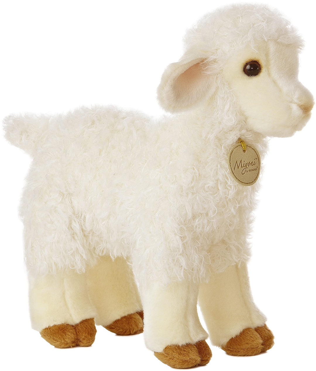® Realistic Miyoni® Lovely Lamb Stuffed Animal - Lifelike Detail - Cherished Companionship - White 10 Inches