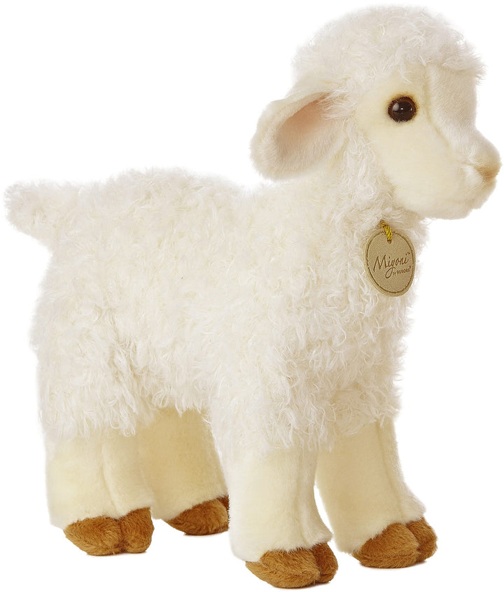 ® Realistic Miyoni® Lovely Lamb Stuffed Animal - Lifelike Detail - Cherished Companionship - White 10 Inches