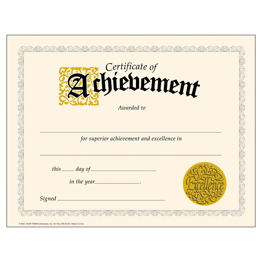 Trend Certificate of Achievement Classic Certificates, 