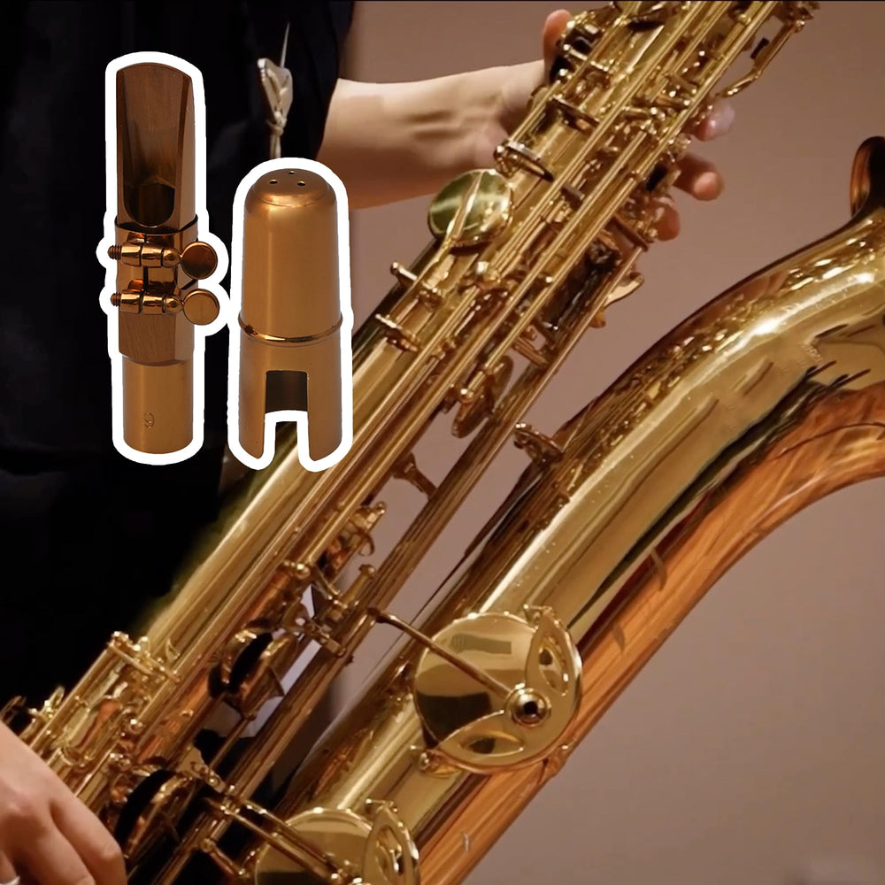 Yibuy Rose Gold B Flat Tenor Saxophone Sax Mouthpiece w