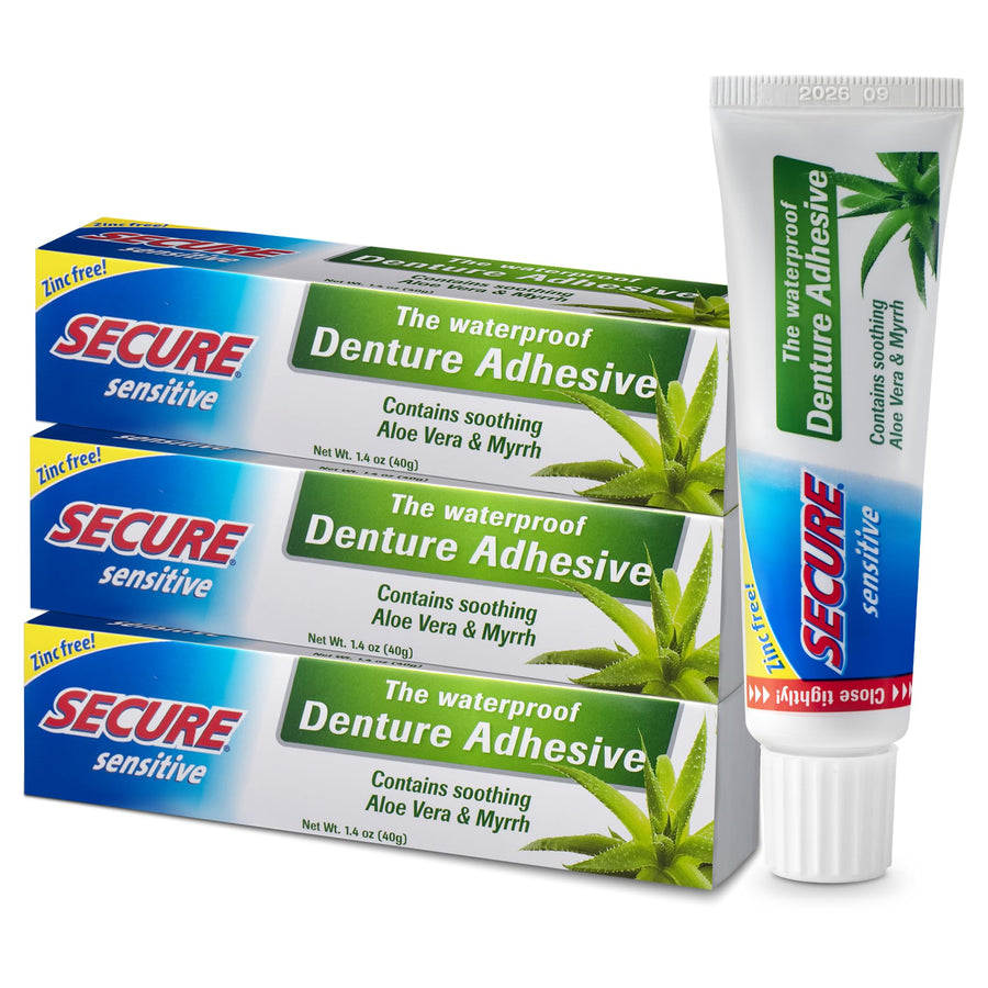Denture Adhesive, sensitive, 1.4 oz (3 pack)