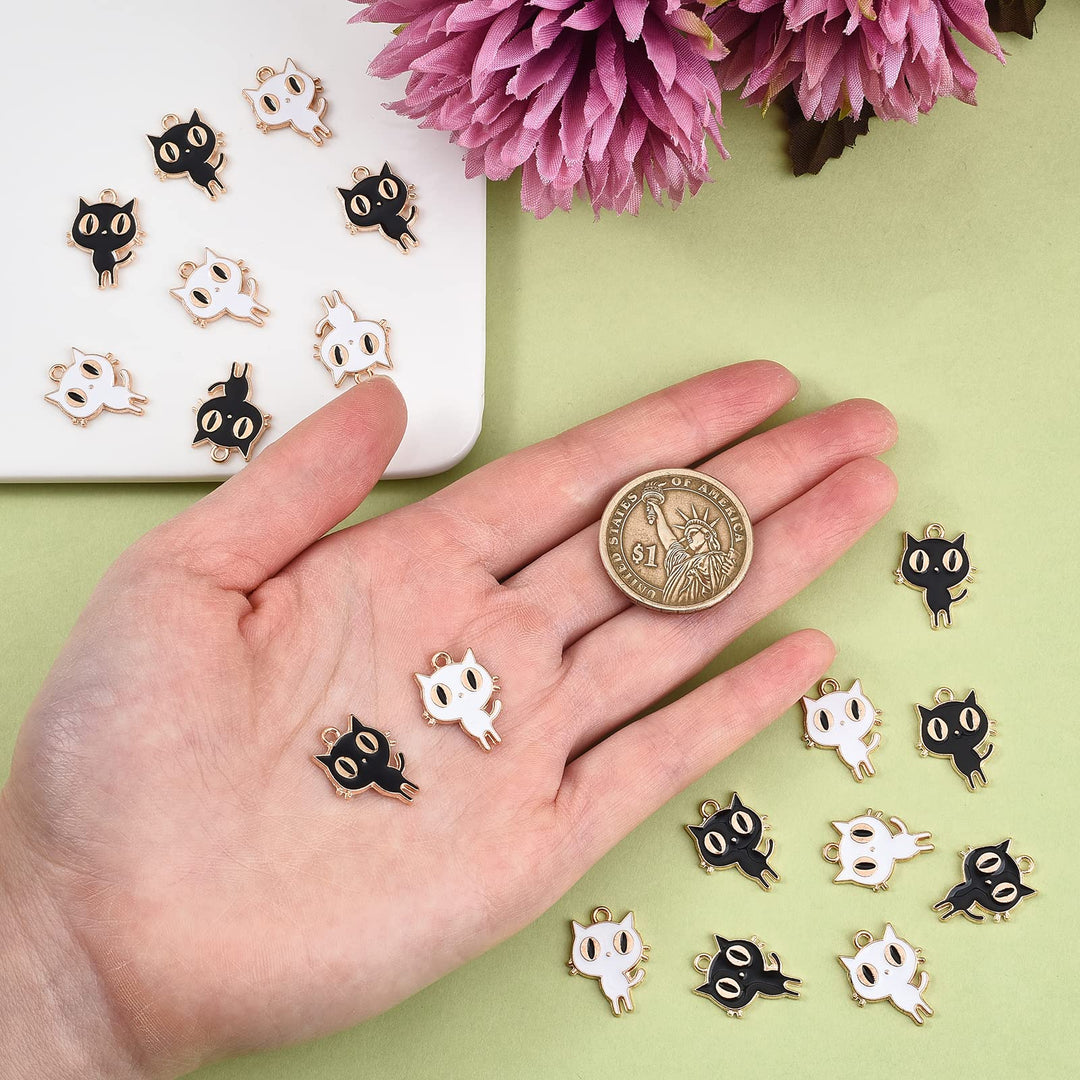LiQunSweet 60Pcs 2 Colors White &amp; Black Cat All