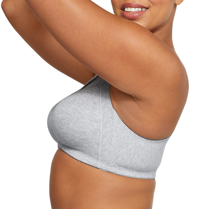 Bali Women's Double Support Cotton Stretch Wire-Free Bra, Heather Grey, 40B