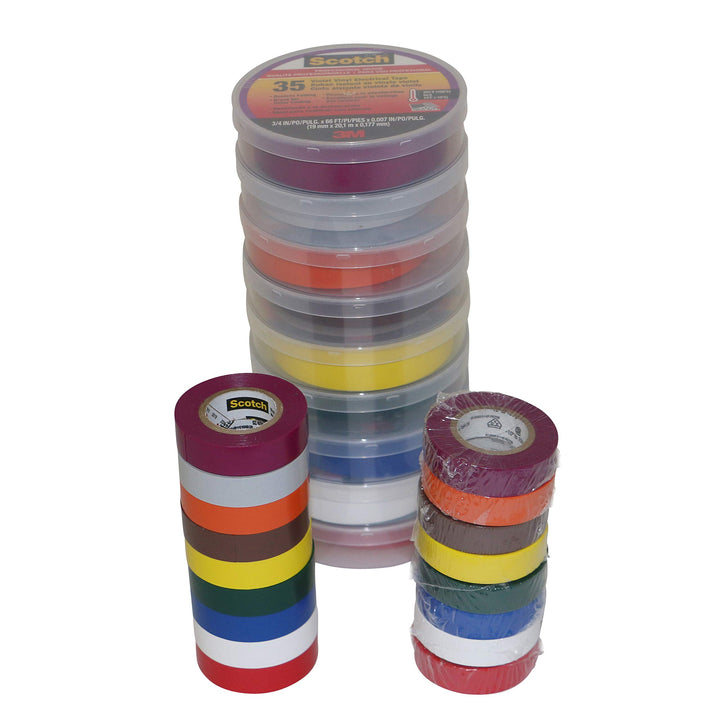 3M 35-PACK Scotch 35 Electrical Tape Packs: 1/2 x 20 ft., Rainbow
