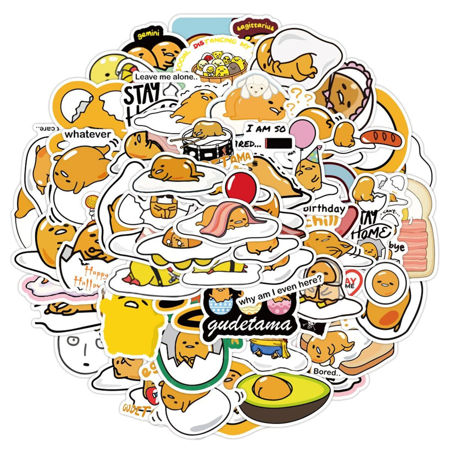 CHVISO 60PCS Japanese Lazy Egg Stickers Kawaii Stickers
