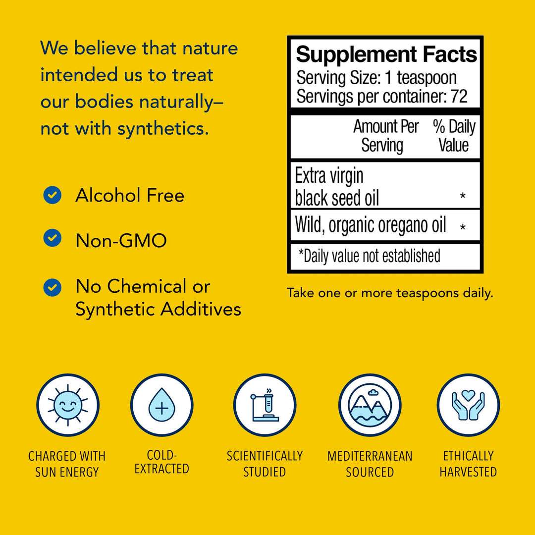 North American Herb &amp; Spice Black Seed Oil - 12 fl oz - Digestive &amp; Immune Support - Contains Oreganol P73 Oregano Oil &amp; Rosemary Oil - Non-GMO - 72 Servings