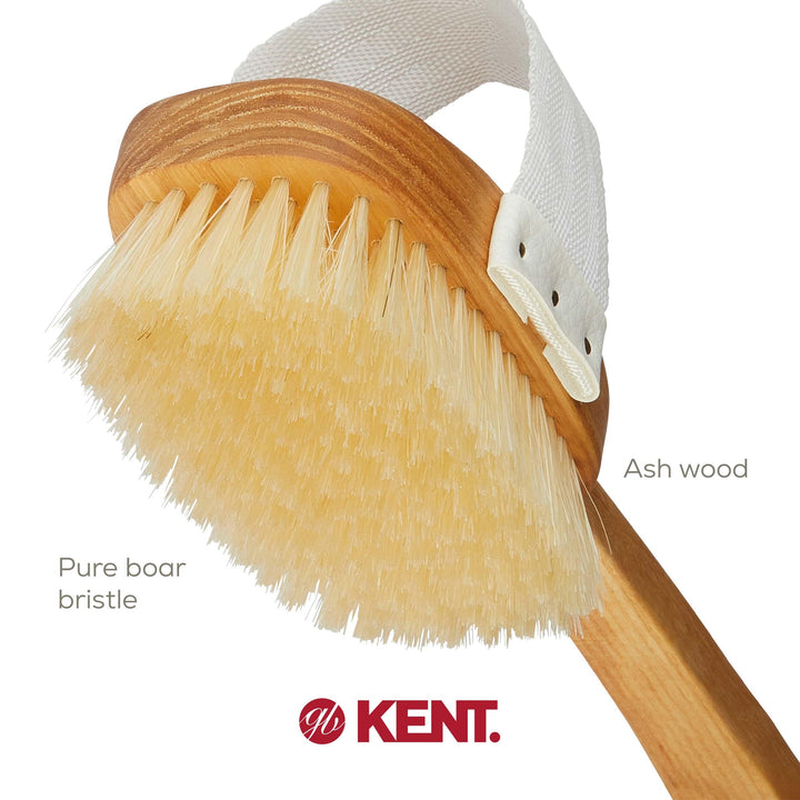 Kent FD3 Pure Beechwood Natural Bristle Detachable Head Bath &amp; Body Brush