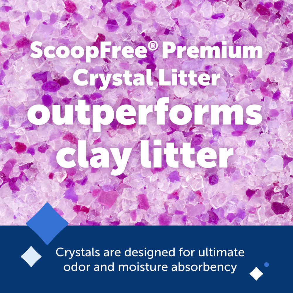 ScoopFree Odor Control Crystal Cat Litter, Lavender, Scent 4.3 Lb Bag, Pack of 2