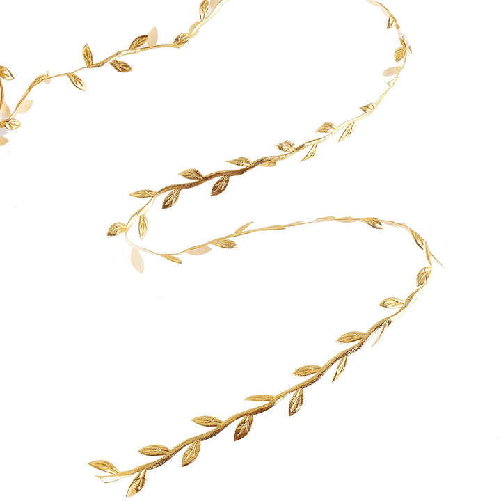 DECORA 36 Yards Artificial Gold Leaf Ribbon Trim for Wr